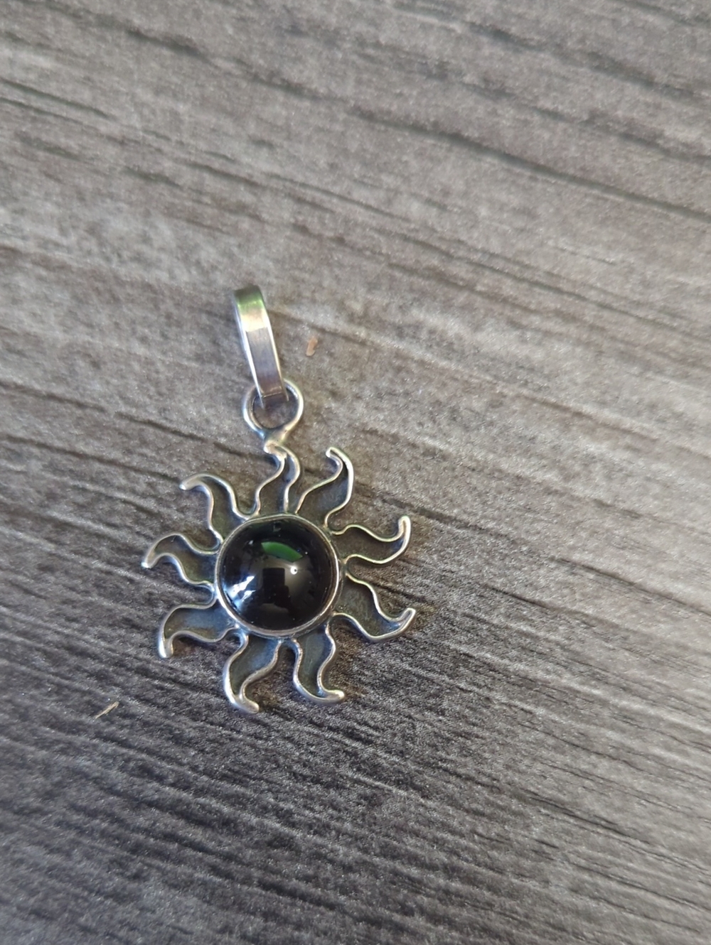 Sunburst Black Onyx Pendant Necklace - Women Jewelry